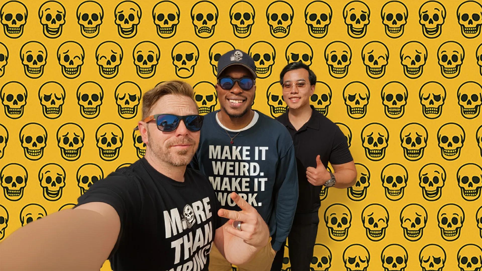 The Branded Mayhem team Branded Mayhem team — Michael, David, and Jordan